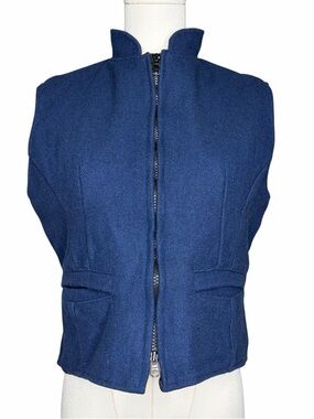 Vintage Schaefer Outfitters Vest Navy Wool Pockets Western Retro Size Small